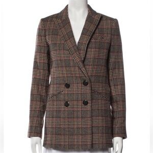 Veronica Beard Checkered Double-Breasted Blazer